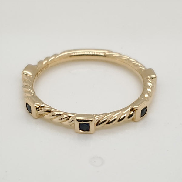 David Yurman 18kt Yellow Gold and Sapphire Band