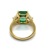 4.97 Ctw 18Kt Yellow Gold Colombian Emerald And Diamond Ring