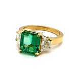 4.97 Ctw 18Kt Yellow Gold Colombian Emerald And Diamond Ring