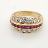 Oscar Heyman Brothers 18kt Yellow Gold Ruby and Diamond Ring