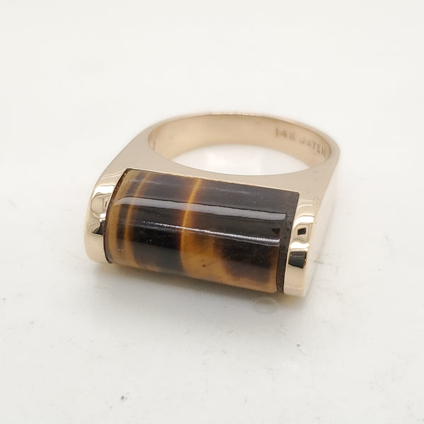 14kt Yellow Gold Tigers Eye Quartz Ring