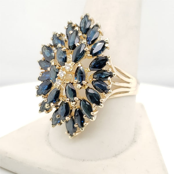 14kt Yellow Gold Sapphire and Diamond Ring