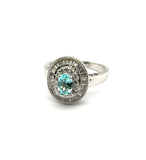 0.96 Ctw 18Kt white gold Paraiba Tourmaline And Diamond Ring