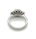 1.04 Ct Blue Sapphire And Diammond 18Kt White Gold Ring