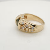 14Kt Yellow Gold Peridot And Diamond Ring