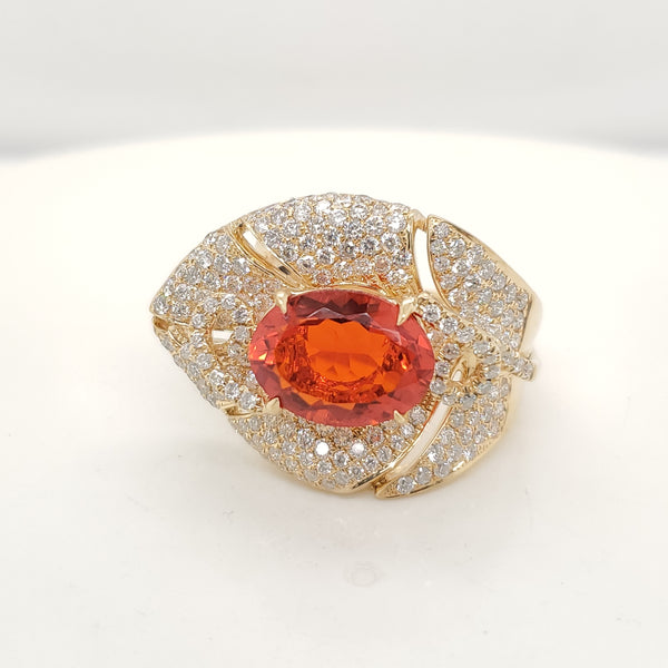 14kt Yellow Gold Mexican Fire Opal Ring