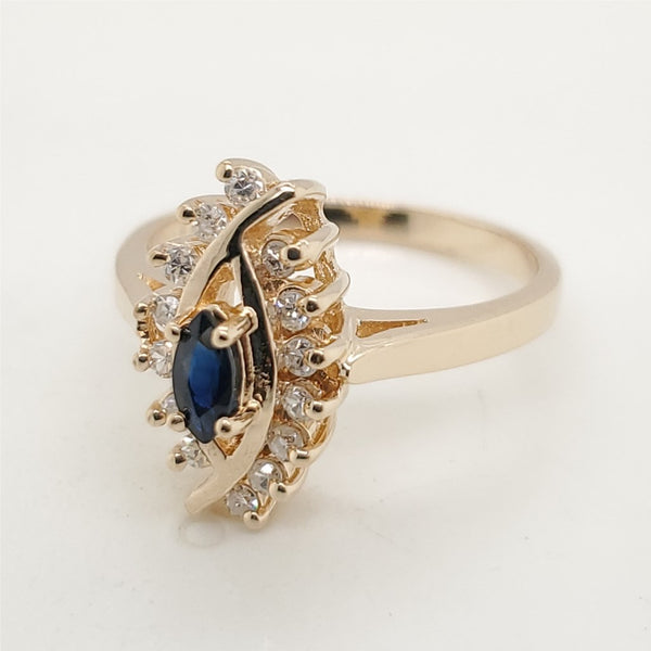 10kt Yellow Gold Sapphire and Diamond Ring