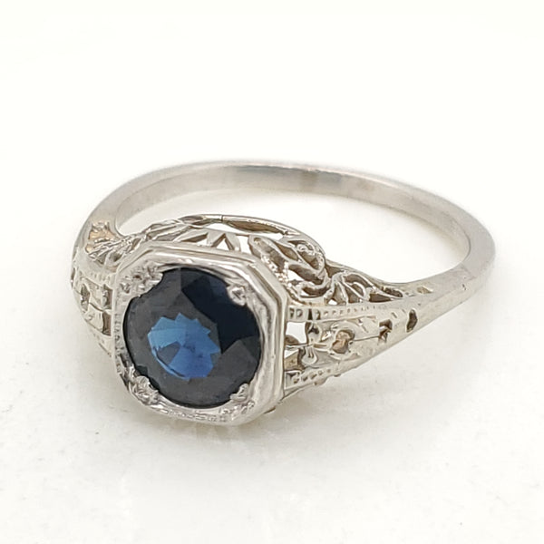 Art Deco Round Sapphire And Diamond Ring