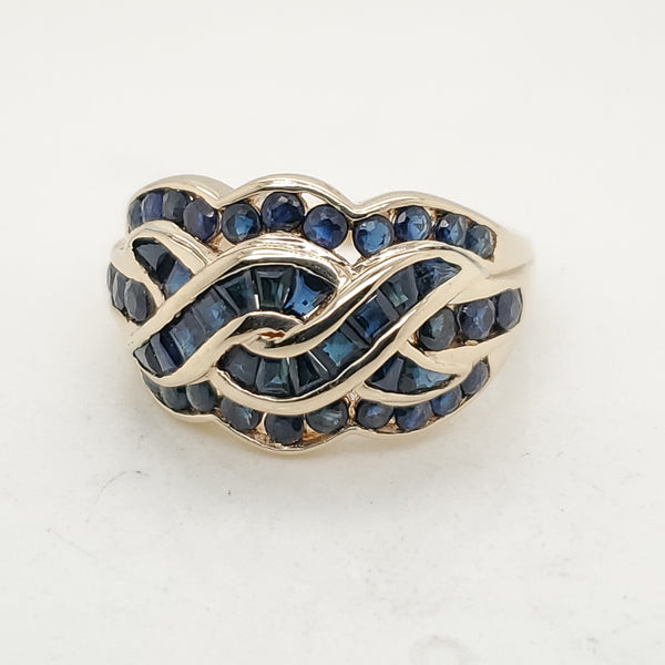 14Kt Yellow Gold Channel Set Sapphire Ring