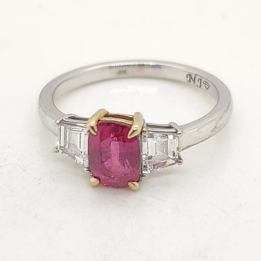 18kt White Gold Ruby and Diamond Ring
