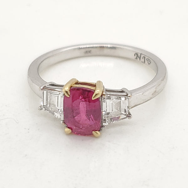 18kt White Gold Ruby and Diamond Ring