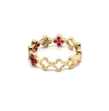 0.79 Cttw 14kt Yellow Gold Ruby And Diamond Ring