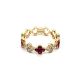 0.79 Cttw 14kt Yellow Gold Ruby And Diamond Ring