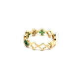 0.67 Cttw 14kt Yellow Gold Emerald And Diamond Band
