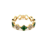 0.67 Cttw 14kt Yellow Gold Emerald And Diamond Band