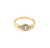 0.24 Cttw 14Kt Yellow Gold Aqu And Diamond Gemstone Ring
