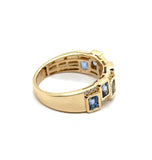 2.40 Ctw 14Kt Yellow Gold Sapphire And Diamond Band
