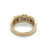 2.40 Ctw 14Kt Yellow Gold Sapphire And Diamond Band
