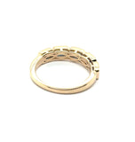 1.54 Cttw 14kt Yellow Gold Sapphire And Diamond Stackable Band