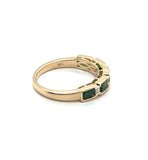 1.24 Cttw 14kt Yellow Gold Tsavorite Garnet And Diamond Stackable Band