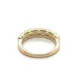 1.24 Cttw 14kt Yellow Gold Tsavorite Garnet And Diamond Stackable Band