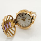 Vintage 18kt Yellow Gold and Amethyst Emka Watch Ring
