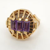 Vintage 18kt Yellow Gold and Amethyst Emka Watch Ring