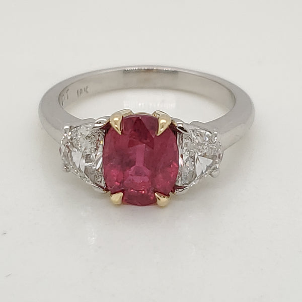 Platinum and 18kt Yellow Gold Ruby and Diamond Ring