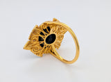 Art Deco Style 14K Yellow and White Gold Onyx and Diamond Ring