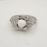 Art Deco Platinum  Diamond Engagement Ring Mounting