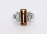 Platinum Imperial Topaz and Diamond Ring