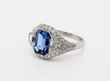 Platinum Cornflower Blue Ceylon Sapphire Ring