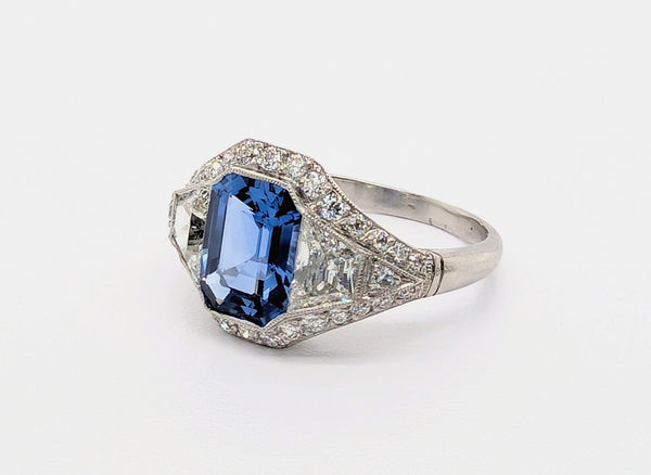 Platinum Cornflower Blue Ceylon Sapphire Ring