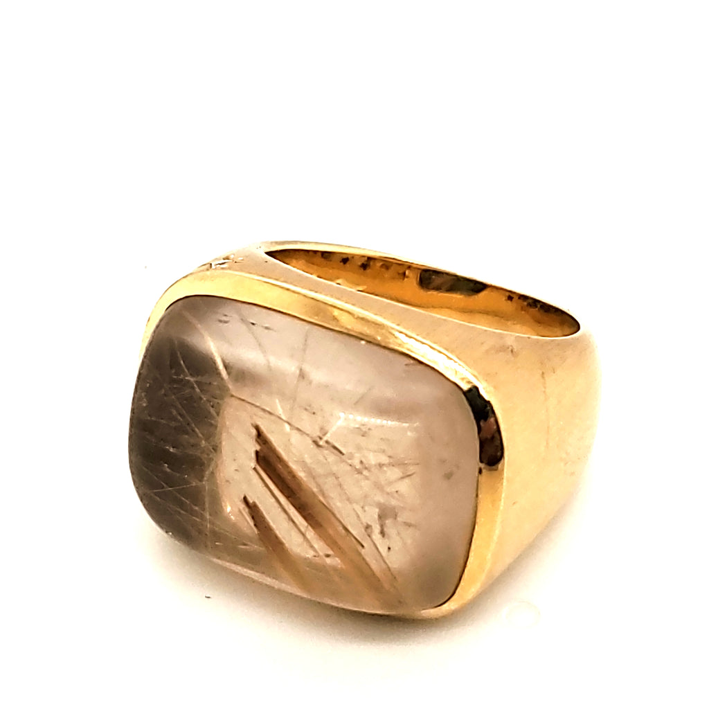 H. Stern 18kt Yellow Gold Rutilated Quartz Ring
