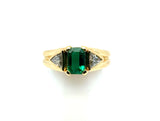 18kt Yellow Gold Emerald and Diamond Ring