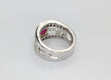 14K White and Yellow Gold 1.82ct Burmese Ruby and Diamond Ring