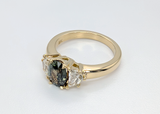 18K Yellow Gold Alexandrite and Diamond Ring