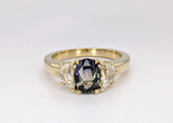 18K Yellow Gold Alexandrite and Diamond Ring