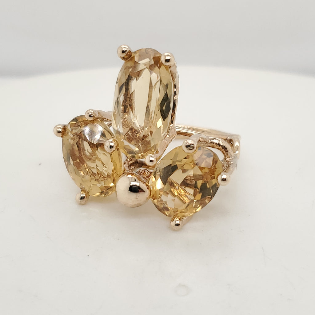 14kt Yellow Gold Modernist Citrine Ring