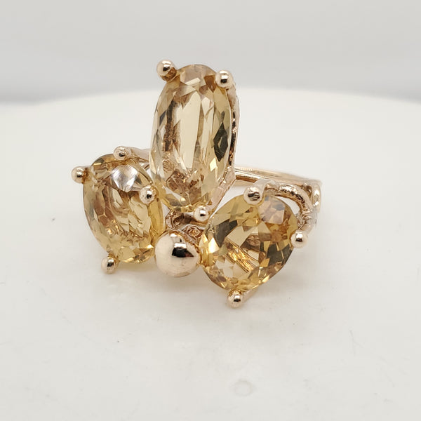 14kt Yellow Gold Modernist Citrine Ring