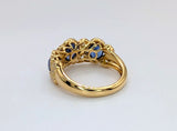 18K Yellow Gold Sapphire and Diamond Ring
