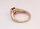 14K Rose Gold Rhodolite Garnet and Diamond Ring