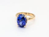 14K Yellow Gold Tanzanite and Diamond Ring