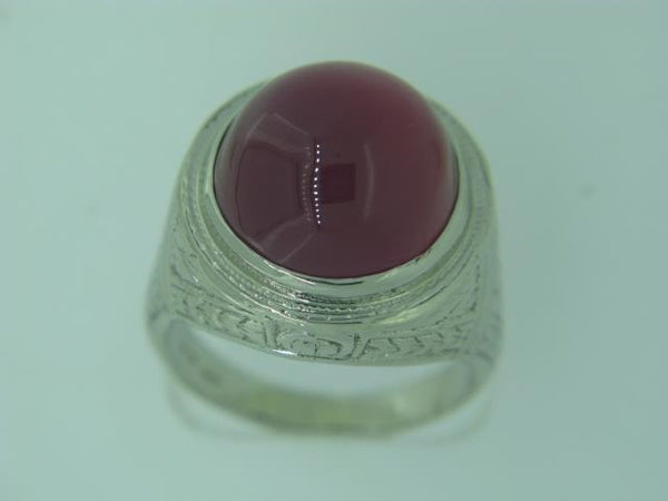 Art Deco 14Kt Gold And Red Stone Ring