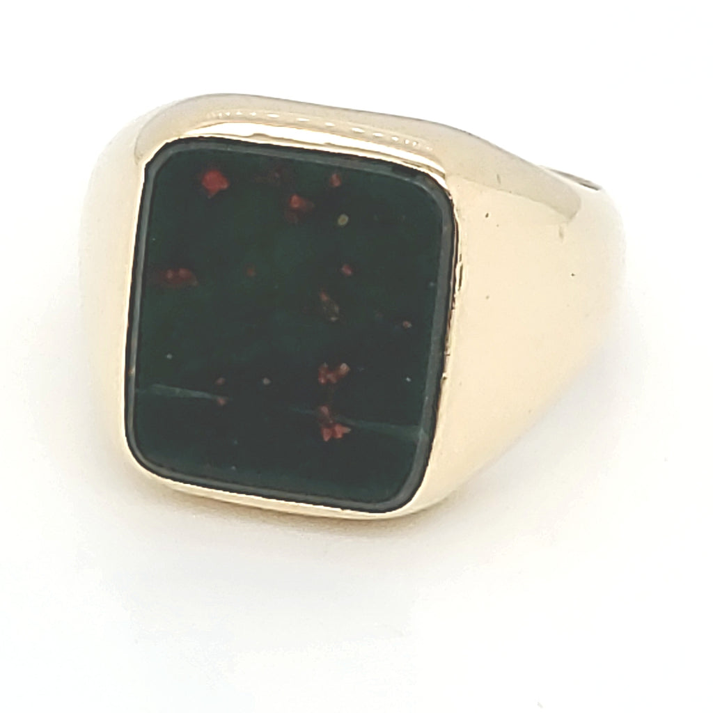 Vintage 14kt yellow gold bloodstone ring