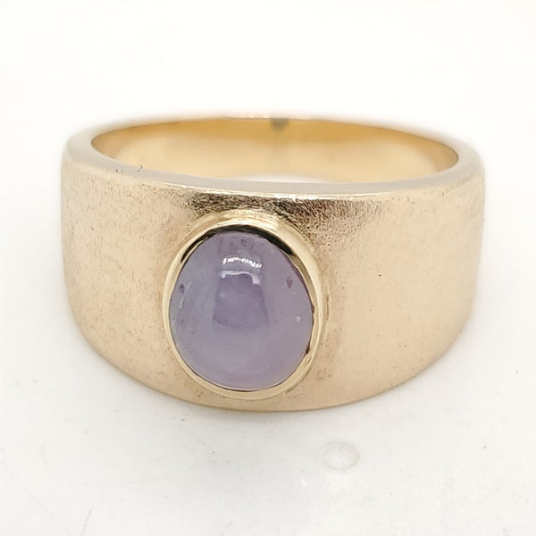 Vintage Mens 18kt Yellow Star Sapphire Ring