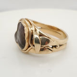Vintage 14kt Yellow Gold and Fire Agate Mens Ring by Larry River