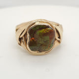 Vintage 14kt Yellow Gold and Fire Agate Mens Ring by Larry River