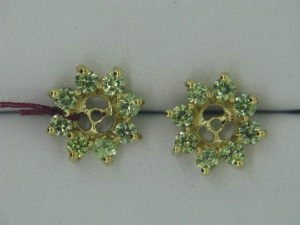 18kt yellow gold Demantoid Garnet Earring jackets.