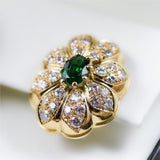 18kt yellow gold Tsavorite garnet and diamond earrings